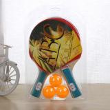 乒乓拍套装 儿童训练乒乓球拍 送三个球 日用品百货 乒乓球(红色)