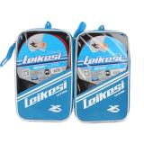 雷克斯双面反胶送球乒乓球拍套装初学比赛训练(深蓝色)