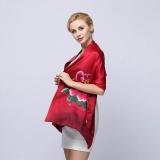 秋冬 双面双层重磅真丝盘扣围巾 100桑蚕丝缎面丝巾披肩 14MM(大号)